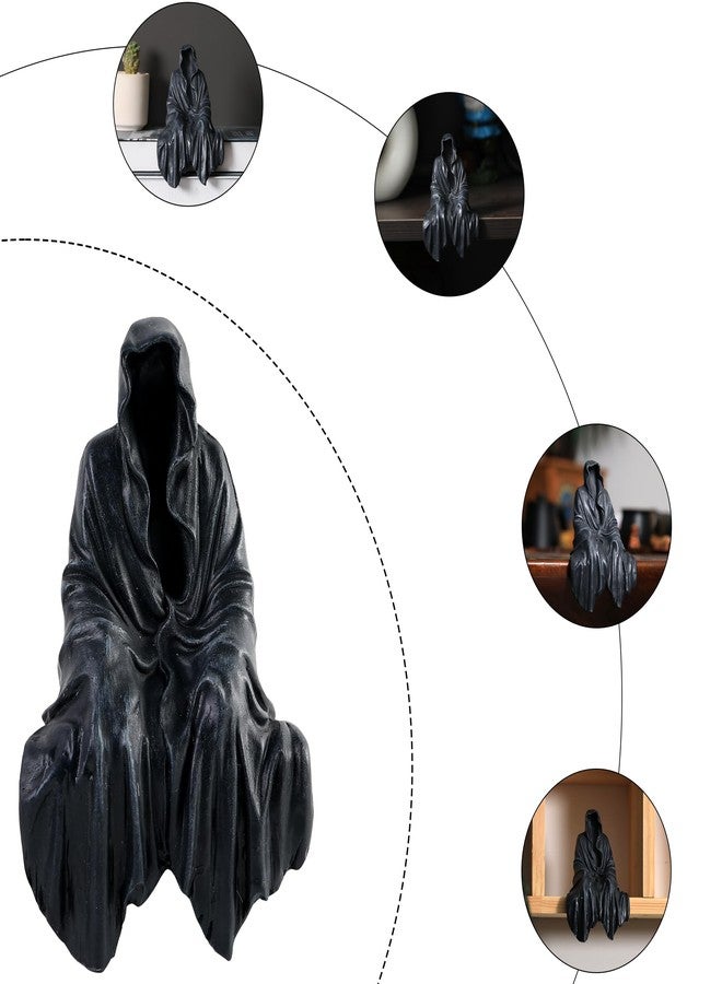 Joogour Tabletop Gothic Decor Mysterious Grim Reaper Statue - Gothic Spooky Decor for Garden or Bookshelf - 5.9 inch Resin Figurine - Goth Bookshelf Decor. - Image 5