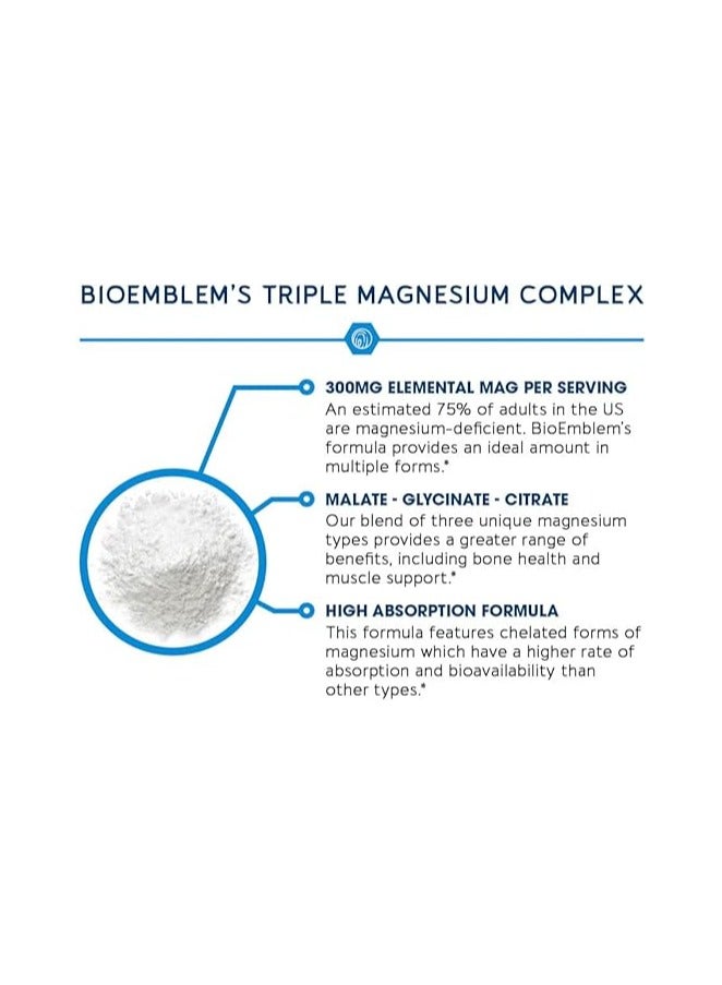 BioEmblem Non-GMO Triple Magnesium (90 Capsules,300mg) - Image 3