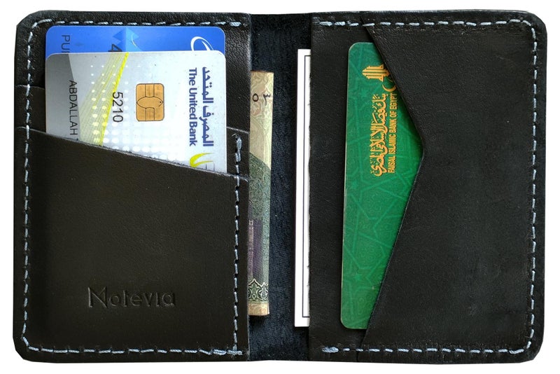 موتيفيا محفظة موتيفيا للرجال من الجلد الطبيعي 10 × 7 سم 5 جيوب داخلية، محفظة بطاقات صغيرة الحجم نحيفة من موتيفيا - Image 1