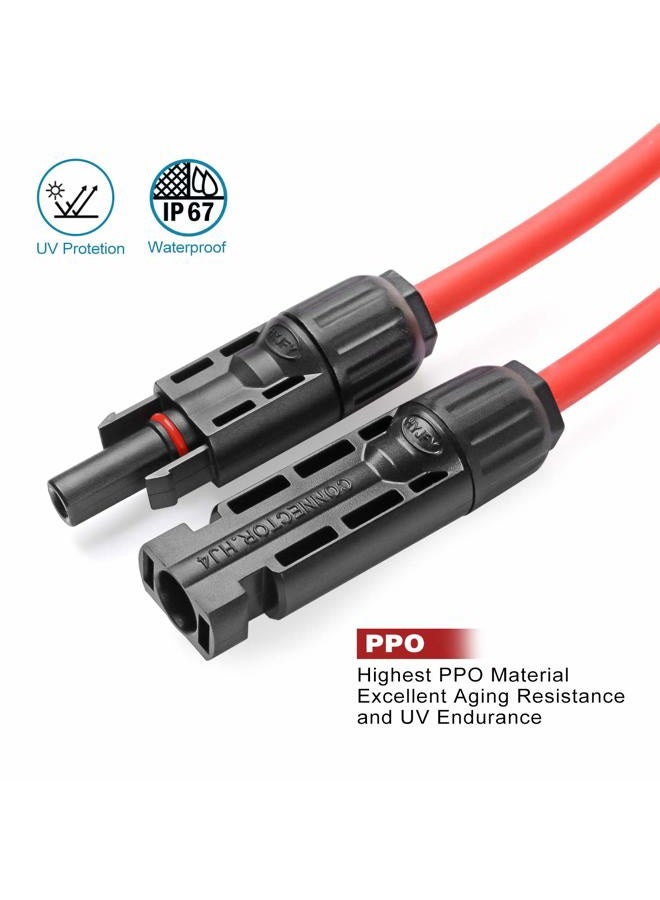 BeideLt Solar Panel Extension Cable,10AWG(6mm²) Solar Extension Cable Wire with 1 Pair 10 Feet Black + 10 Feet Red Weatherproof Tinned Copper Extension Cable Wire Adapter Kit - Image 4
