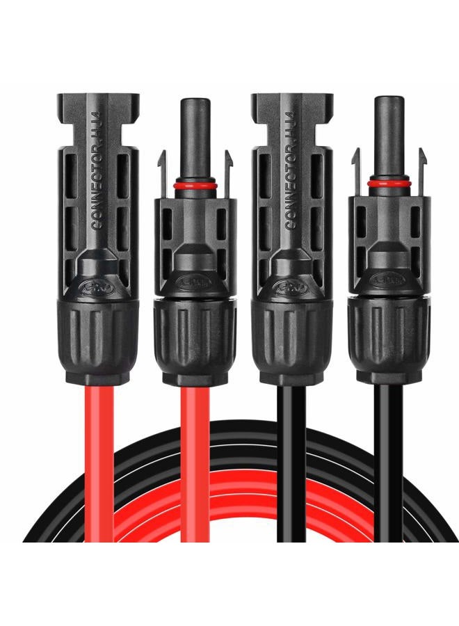 BeideLt Solar Panel Extension Cable,10AWG(6mm²) Solar Extension Cable Wire with 1 Pair 10 Feet Black + 10 Feet Red Weatherproof Tinned Copper Extension Cable Wire Adapter Kit - Image 1
