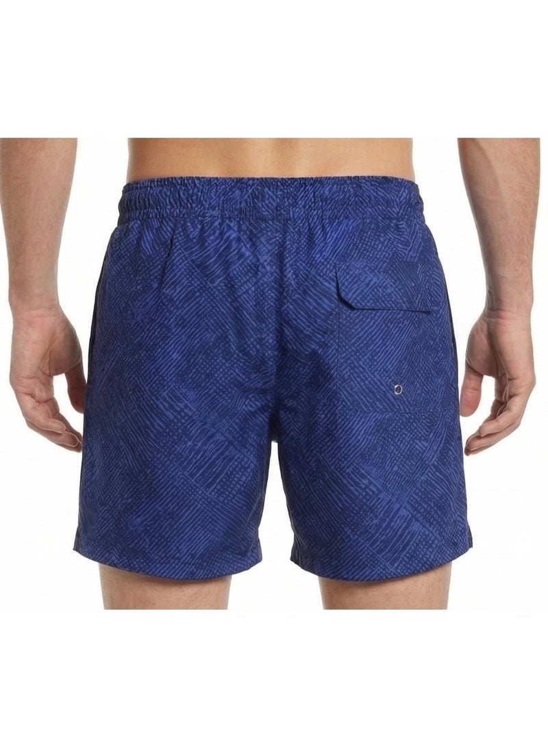 Pavone Men's Swim Shorts - Navy Blue Pattern Swimwear, Quick Dry, Casual Navy Blue - Image 4