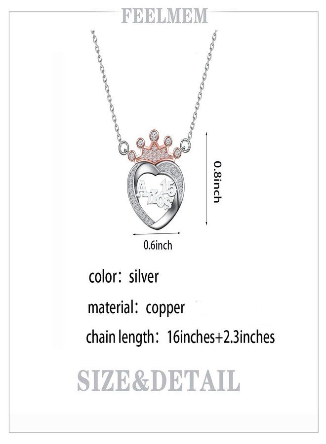 FEELMEM 15th Birthday Gift for Crown 15 Anos Quinceanera Necklace Quince Jewelry Sweet 15 Jewelry Fifteenth Gift - Image 2