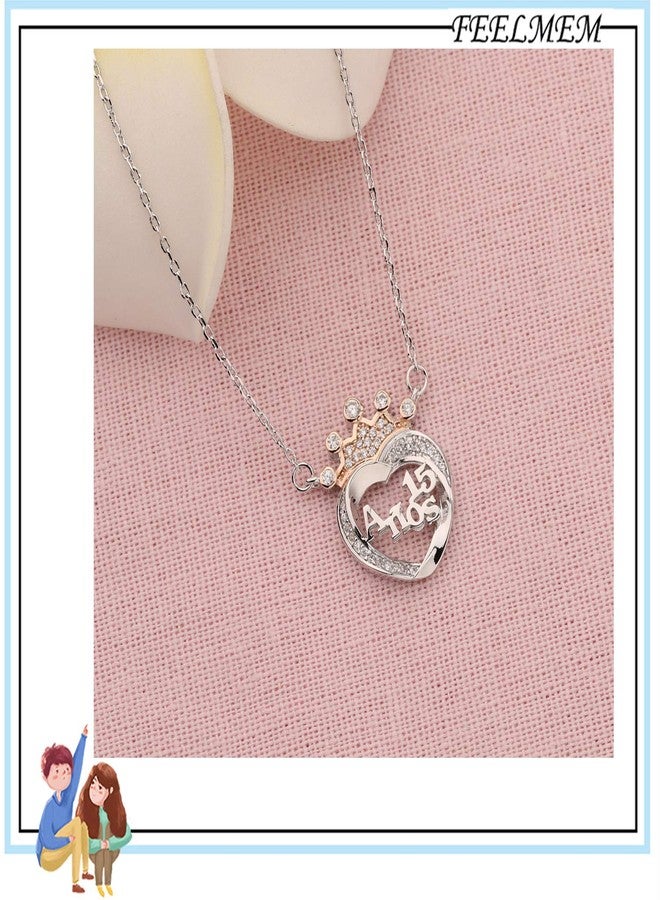 FEELMEM 15th Birthday Gift for Crown 15 Anos Quinceanera Necklace Quince Jewelry Sweet 15 Jewelry Fifteenth Gift - Image 3