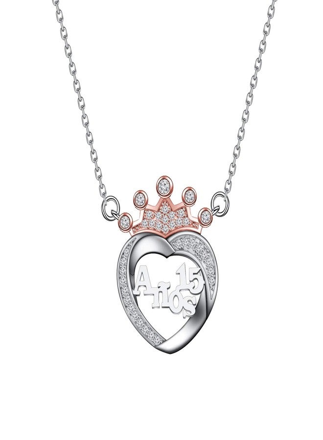 FEELMEM 15th Birthday Gift for Crown 15 Anos Quinceanera Necklace Quince Jewelry Sweet 15 Jewelry Fifteenth Gift - Image 1