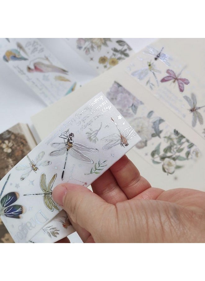 Etncy Life Vintage Dragonfly Floral Butterfly Botanical Washi Tape Wide Forest Masking Tape Nature Washi Tape For Scrapbooking Supplies, Junk Journal, Bullet Journaling, Art Crafts (Style1-3Pcs)  - Image 3