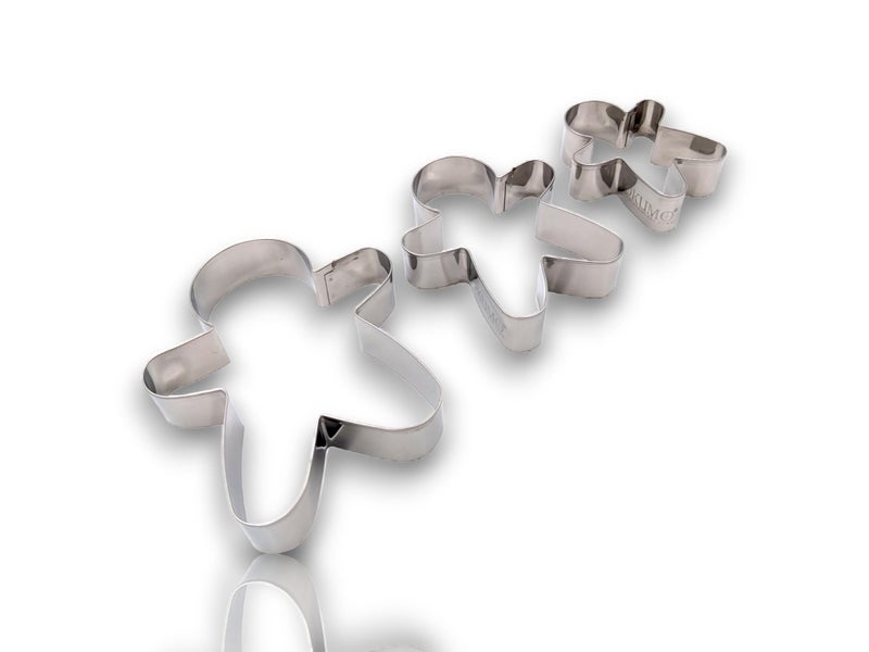 JOKUMO Gingerbread Men Set of 3 Cookie Cutter Set 4  Large Shape Cookie Cutter Mold - 18/0 Stainless Steel - Image 3