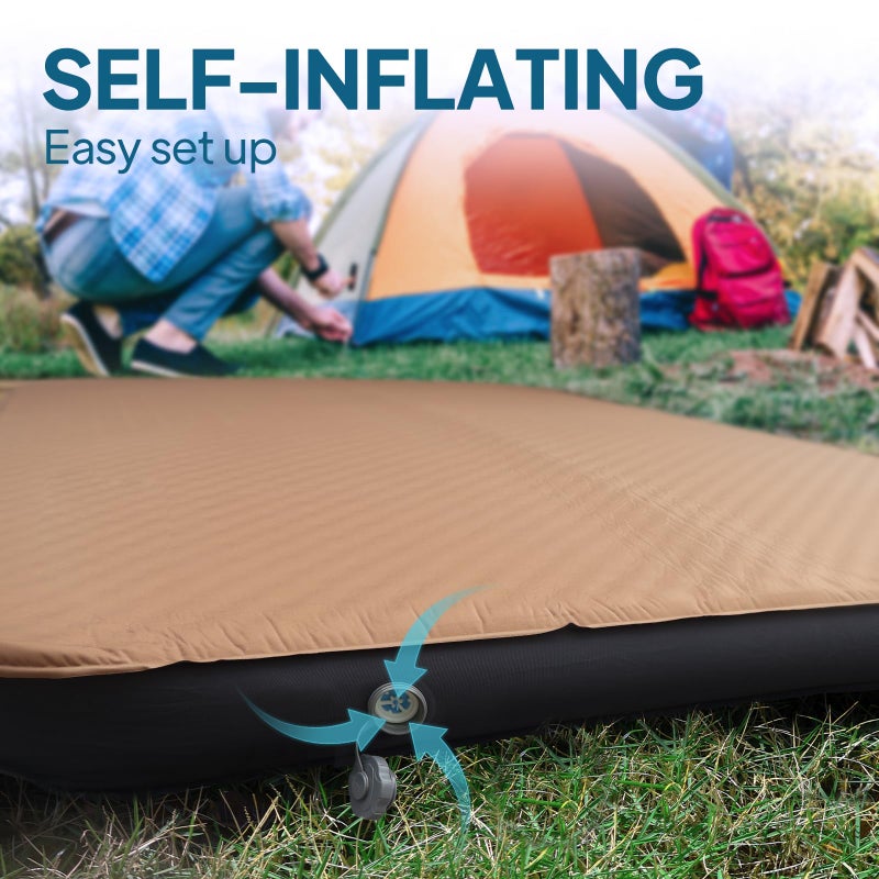 LOSTHORIZON Air & Foam Camping Mattress, Self-Inflating Sleeping Pad, 4.5" Thick, with Pump Sack, Single - Image 3