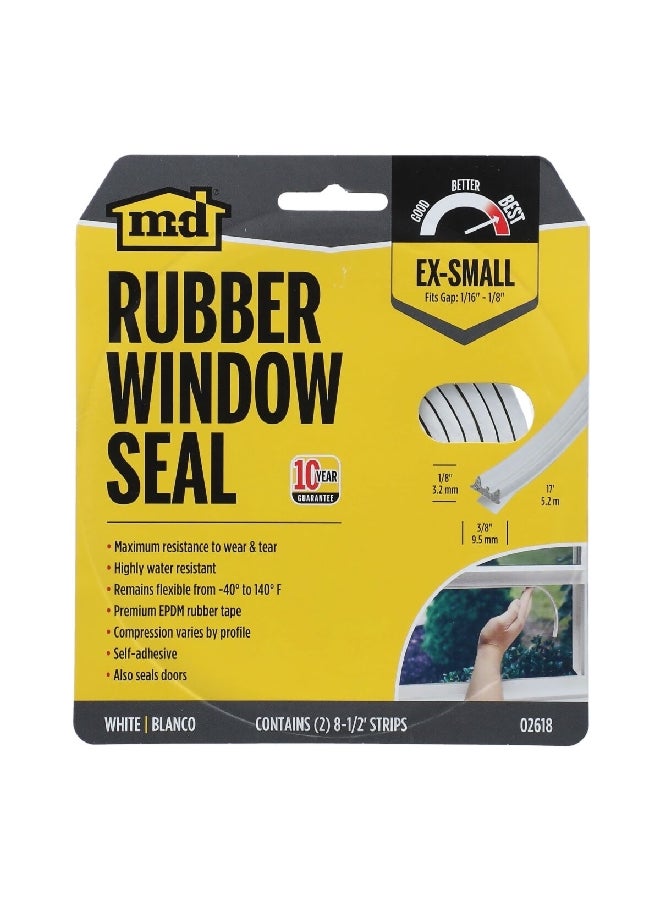M-D Building Products Extra Small Gaps Filler Rubber Window Seal White 3/8 x 204 Inch 2618 - Image 1