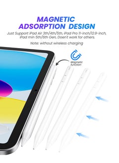 KASTWAVE iPad Pencil, Active iPad Stylus Pen with 10X Fast & Palm Rejection Magnetic Absorption Replacement for Apple Pencil - for iPad 6-10th, Pro 11''/12.9'' 3-6th, Air 3-5th, Mini 5-6th Gen  - Image 3