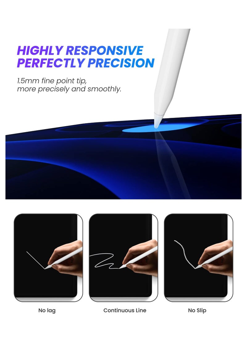 KASTWAVE - iPad Pencil, Active iPad Stylus Pen with 10X Fast & Palm Rejection Magnetic Absorption Replacement for Apple Pencil - for iPad 6-10th, Pro 11''/12.9'' 3-6th, Air 3-5th, Mini 5-6th Gen - Image 1
