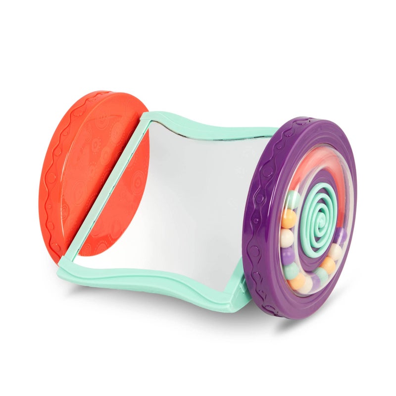 B. Toys ب. ألعاب - مرآة ألعاب الأطفال مع عجلات حسية متدحرجة - مرآة رولى-بولى تفاعلية لوقت البطن والزحف - التعلم المبكر لتطوير الرضع - 0+ أشهر - Image 1