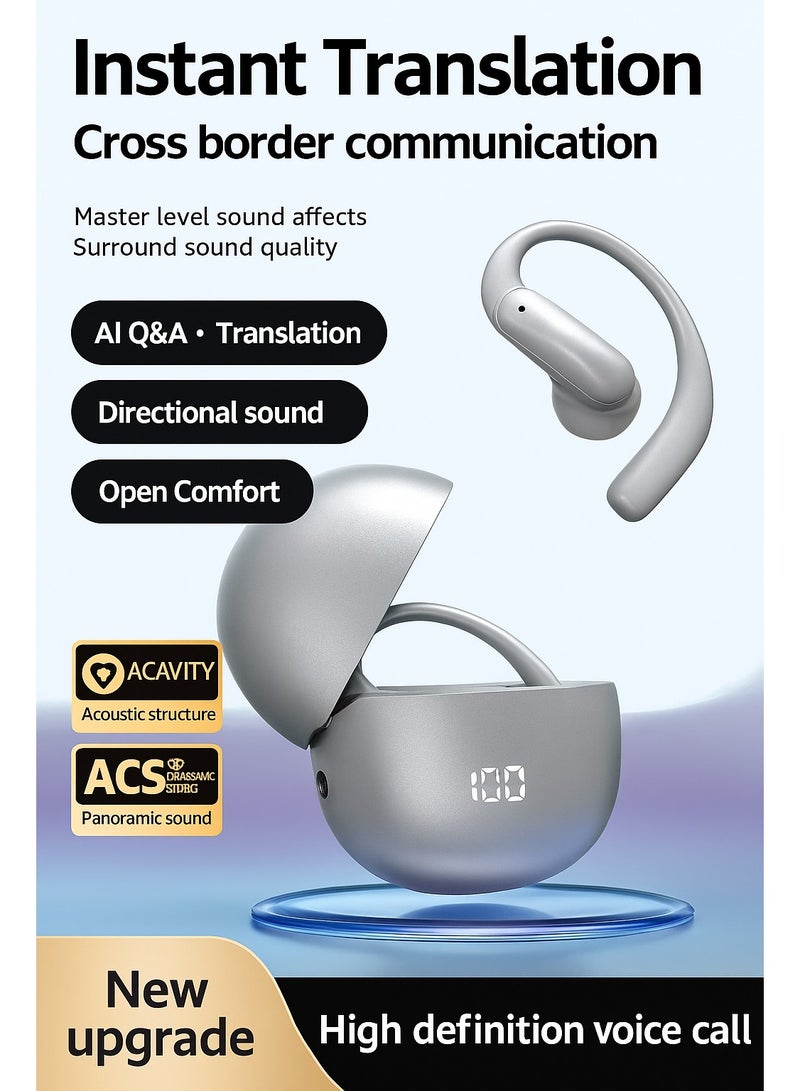 ألترون سماعات أذن رياضية لاسلكية ALTRONE مفتوحة الأذن بتقنية البلوتوث 5.4 مع علبة شحن، ترجمة فورية، صوت اتجاهي خالٍ من الضوضاء، تحكم باللمس، مقاومة للماء، عمر بطارية طويل - Image 1