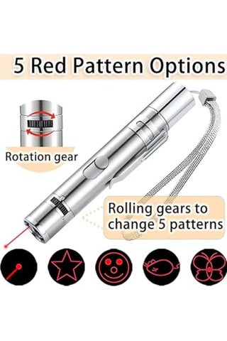 7-in-1 Interactive Cat & Dog Toy - USB Rechargeable Red Laser Pointer, Chaser Toy, Pet Training Tool with Classic Light Patterns(1 piece) - view 2