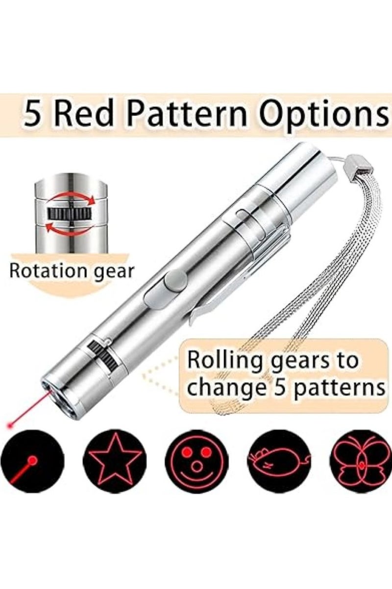 يوريفو لعبة تفاعلية 7 في 1 للقطط والكلاب - مؤشر ليزر أحمر قابل لإعادة الشحن عبر USB، لعبة مطاردة، أداة تدريب الحيوانات الأليفة مع أنماط إضاءة كلاسيكية (قطعة واحدة) - Image 2