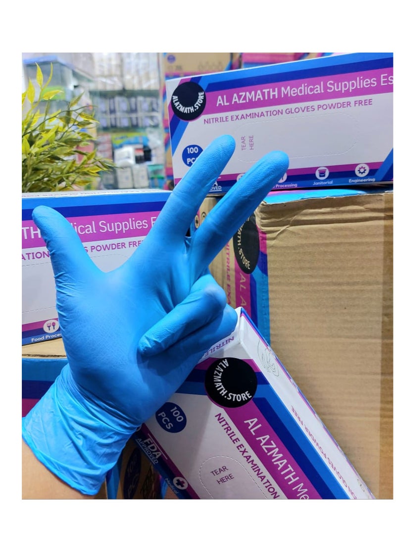 ALAZMATH.STORE - ALAZMATH.STORE NITRILE POWDER FREE GLOVES - MEDIUM SIZE - PACK OF 3 Packs - Image 1