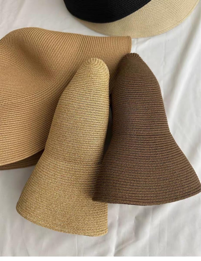 Tinkeep Women Wide Brim Straw Sun Hat UPF 80+, Foldable Beach Hat with Windproof Chin Strap, Adjustable Summer Sun Hat for Travel Vacation Outdoor Coffee - Image 5