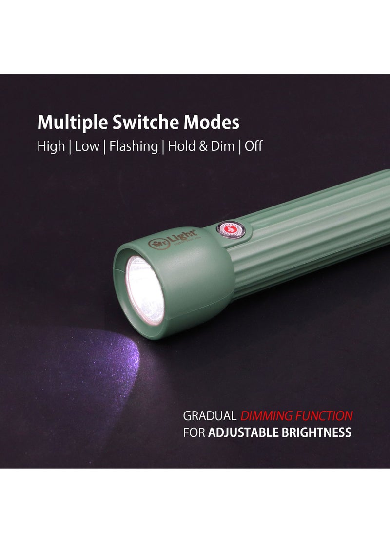 Mr. Light - Ultra Bright Rechargeable LED Torch Flashlight Small Size And Long Working Time Compact Handheld Torchlight for Camping Hiking and Emergencies - Image 1