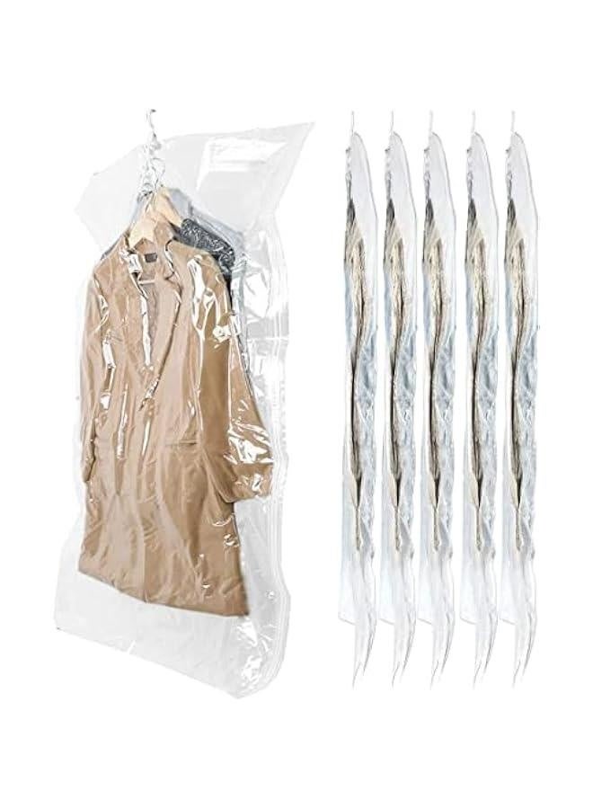 Hanging Space Bags Vacuum Storage Bags for Clothes, Dress, Winter Coats, 6 Pack 53.1x27.6 inch, Large Reusable Garment Protector - Image 1