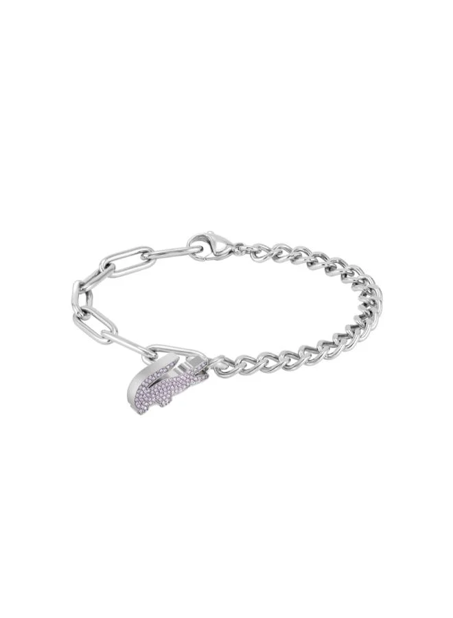 CROCODILE Collection Pendant Bracelet in Stainless Steel Embellished with Crystals