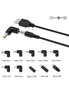 LIANSUM USB to DC 5V Power Cord, Universal DC 5.5x2.1mm Plug Jack Charging Cable with 10 Connector Tips(5.5x2.5, 4.8x1.7, 4.0x1.7, 4.0x1.35, 3.5x1.35, 3.0x1.1, 2.5x0.7, Micro USB, Type-C, Mini USB)5FT  - Image 3