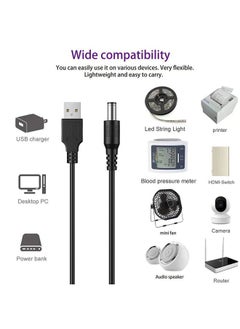 LIANSUM USB to DC 5V Power Cord, Universal DC 5.5x2.1mm Plug Jack Charging Cable with 10 Connector Tips(5.5x2.5, 4.8x1.7, 4.0x1.7, 4.0x1.35, 3.5x1.35, 3.0x1.1, 2.5x0.7, Micro USB, Type-C, Mini USB)5FT  - Image 4