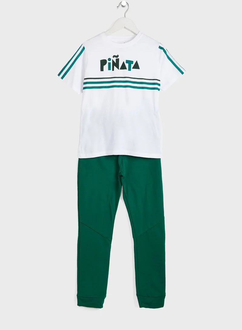 Pinata Round Neck T-Shirt & Jogger Set