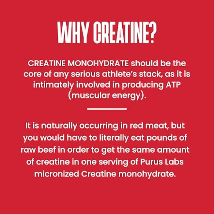 Purus Labs Foundation Series Creatine Powder | 100% Ultra Pure Micronized Creatine for Strength, Mass, Power, Recovery | 30 Servings (Unflavored) - Image 5