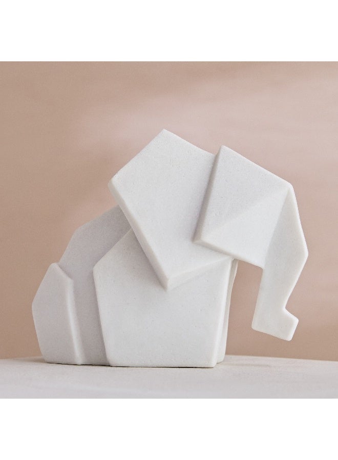 Home Box Verdant Polyresin Elephant Accent in Sand Finish 18.5 x 15.5 x 9.5 cm - Image 1