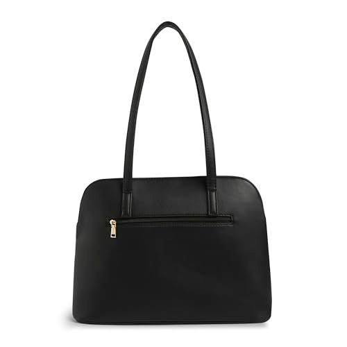 Caprese Visalia Tote Medium Bag for Women with Multi-Compartment, Comfortable Straps & Zip Closure | Ideal for 16 inch Laptop Bag | Stylish,Durable Design for Work,Travel, Shopping & Daily Use (Black) - Image 4