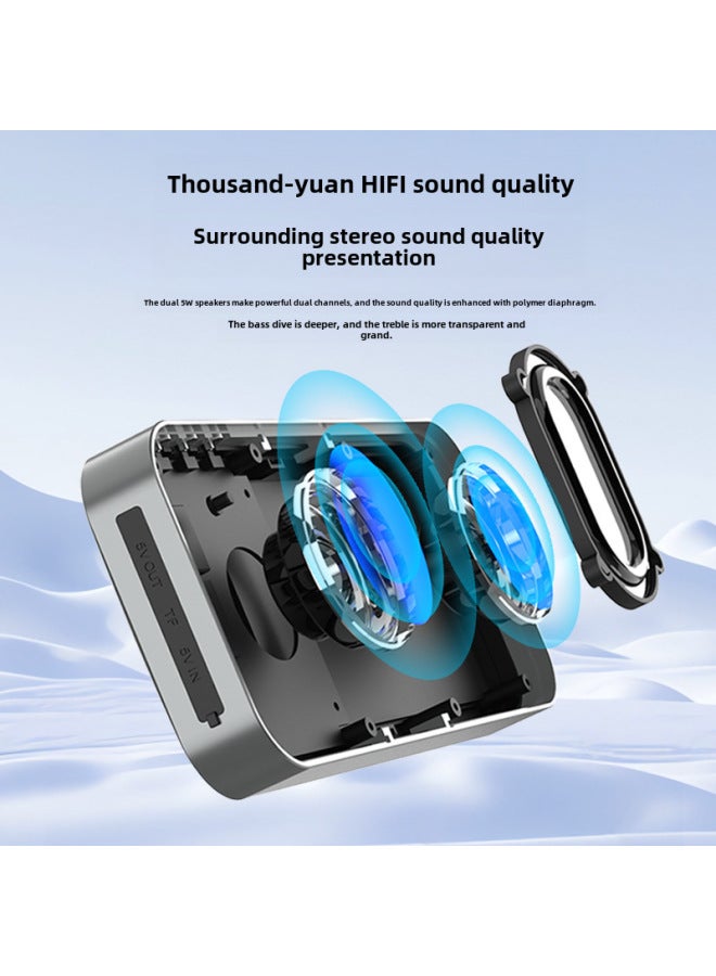 ايه اي سي مكبر صوت بلوتوث محمول BT205 يدعم شحن الأجهزة المحمولة، مكبر صوت خارجي صغير محمول مع مضخم صوت قوي، مكبر صوت صغير فائق النحافة - Image 3