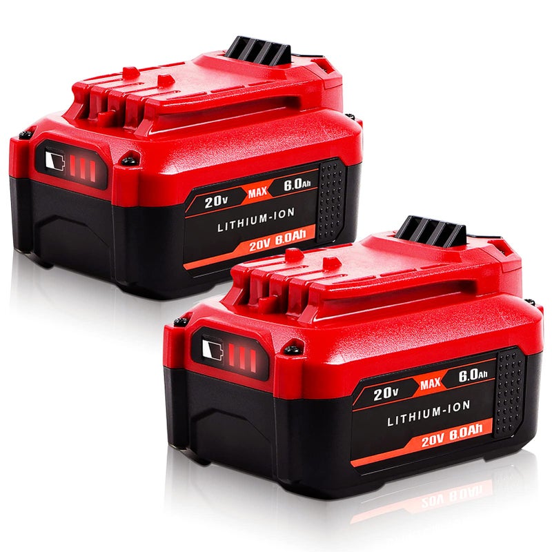 Tenhutt ?Upgrade? 2Pack 20V 6.0Ah Replacement Battery For Craftsman 20V Battery V20 Lithium Ion For Cmcb205 Cmcb204 Cmcb206 Cmcb202 Cmcb201 20V Cordless Power Tools Craftsman 20V Battery - Image 1