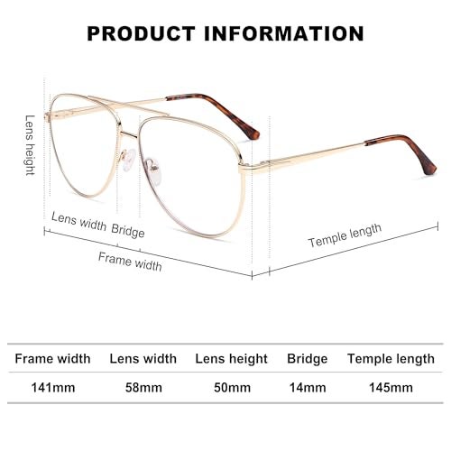 AMOMOMA Aviator Reading Glasses for Women,Men Blue Light Blocking Computer Readers Trendy Retro Metal Frame AM6162US, Black&Gold&Silver 2.00x - Image 5