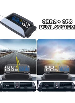 Excefore Car Head Up Display, OBD2 + GPS Dual System, Digital Speedometer KMH MPH, Mirror Speed Projector, OverSpeed Alarm, Fatigue Driving Warning  - Image 4