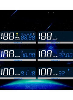Excefore Car Head Up Display, OBD2 + GPS Dual System, Digital Speedometer KMH MPH, Mirror Speed Projector, OverSpeed Alarm, Fatigue Driving Warning  - Image 2