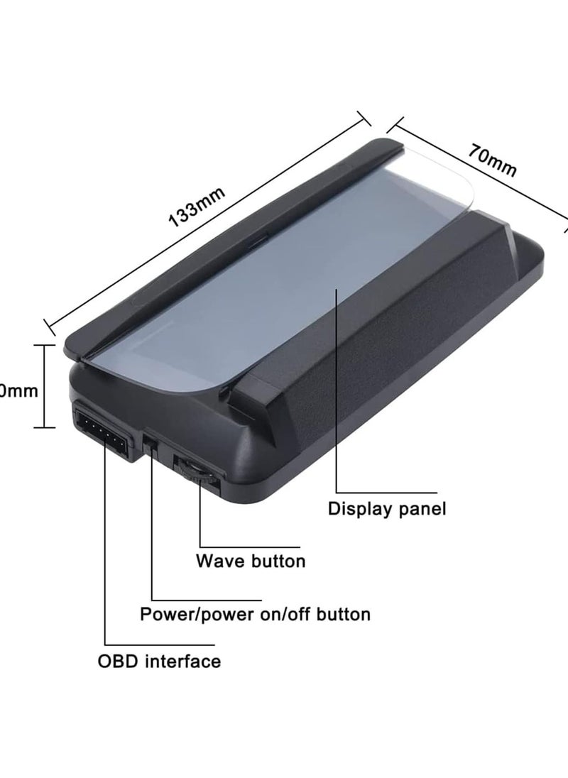 Excefore - Car Head Up Display, OBD2 + GPS Dual System, Digital Speedometer KMH MPH, Mirror Speed Projector, OverSpeed Alarm, Fatigue Driving Warning - Image 1