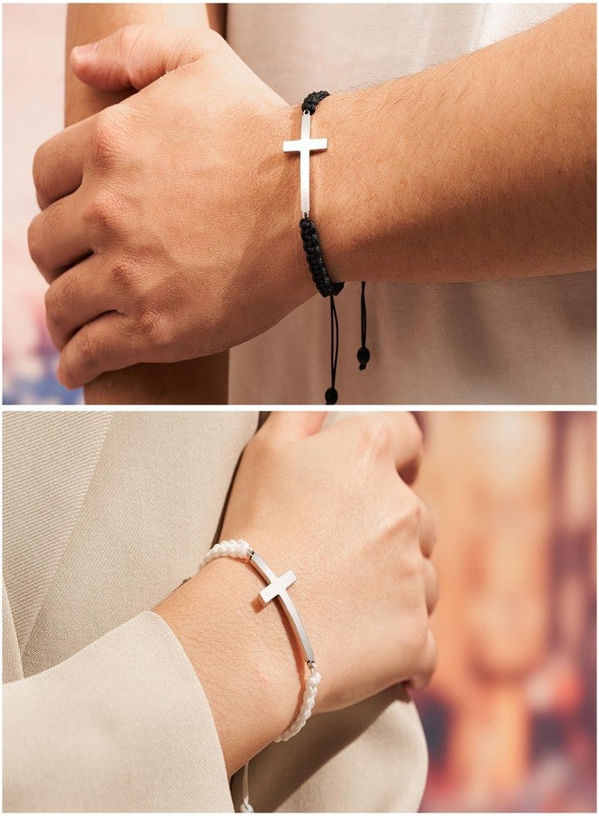 Tarsus Mens Valentines Gifts, Men Gift Ideas Cross Couples Bracelets Christmas Anniversary Birthday Boyfriend Gifts for Men - Image 2