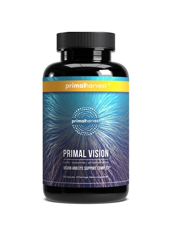 Primal Harvest - Vision And Eye Support Complex With Lutein Zeaxanthin Plus Vitamin E Bilberry Extract And Blueberry Extract For Overall Eye Health For Men And Women 60 Capsules - Image 1