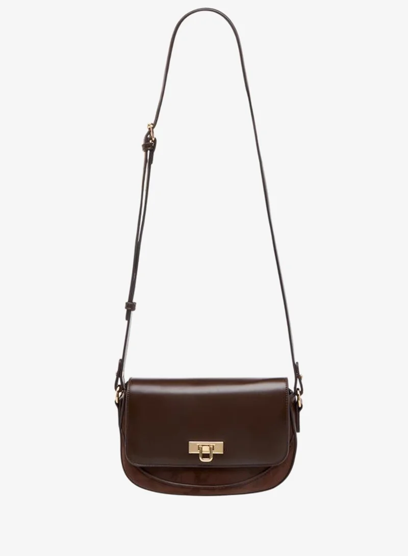 فلورا بيلا من شو إكسبرس Solid Crossbody Bag with Twist Lock Closure