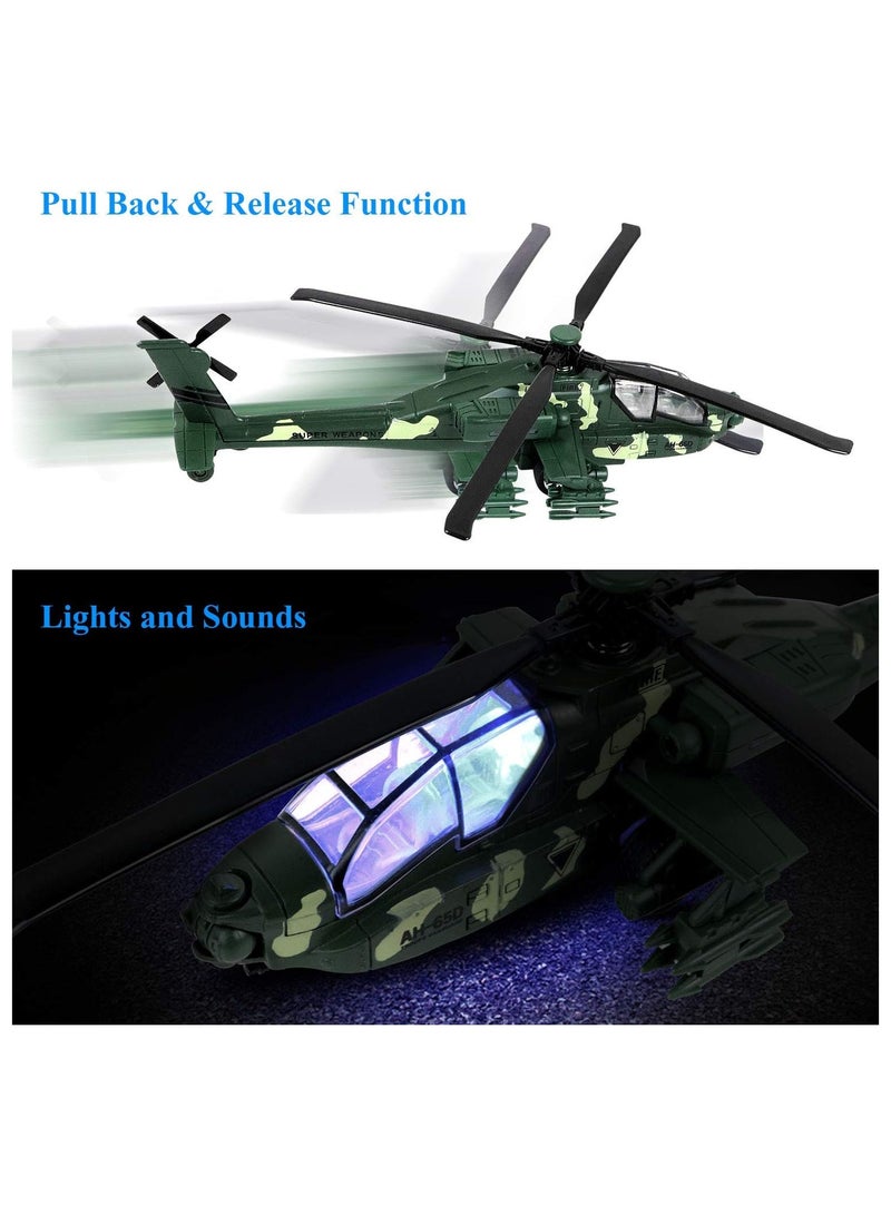 Military Helicopter Toy, Air Force Combat Military Fighter Model with Lights and Sounds, Army Plane Toys for Kids Boys Girl Gift - Image 3