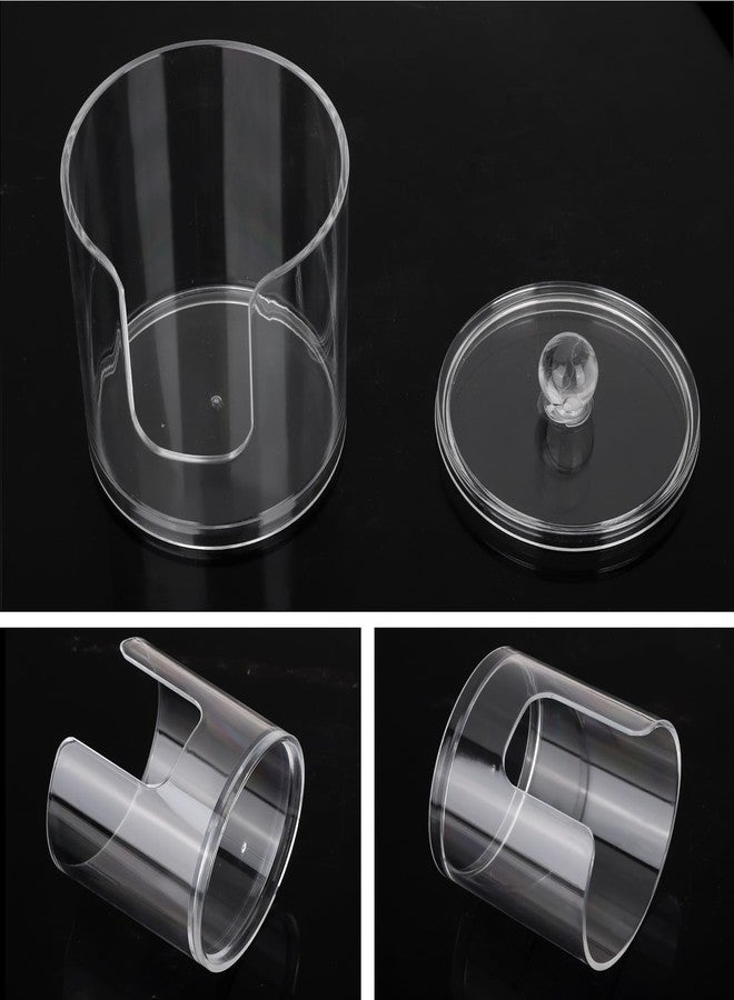 Tbestmax Plastic Cotton Round Holder and Dispenser, Clear Cotton Pads Storage Bathroom Canister Vanity Makeup Organizer - Image 4