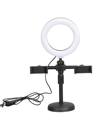 LED Ring Light Dimmable LED Desktop Fill Light 3 Colors Modes with 2/3 Phone Holders Curved Lampshade Design Eye Protection Without Glare for Live Stream Makeup (Color : A) - pzsku/Z8A52F8F3AE51C71F75D9Z/45/_/1739784136/80723cf9-0873-46b3-bbf3-54ad641eac60