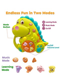 SYOSI Music Toys for 12-18 Months Baby, Animal Piano Musical Light Infant Toys Toddlers Early Education Birthday Gift for 1 2 Year Old Girls Boys Dinosaur  - Image 2