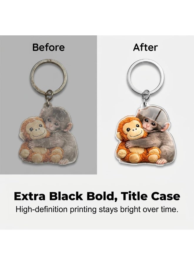2PCS Adorable Monkey Keychain 2D Charms Cute Animal Accessories for Backpacks Bags and Keys - Image 4