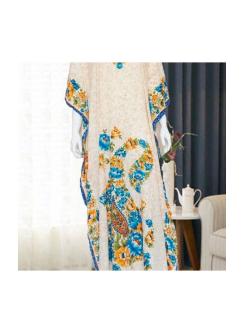 ZAYOSHE Floral Printed Kaftan Blue 