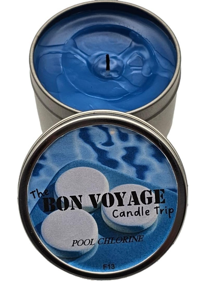 Bon Voyage Bon Voyage Pool Chlorine Scented Candles - 4oz Jar Candle - Paraffin Wax Aromatherapy Candles for Home & Gifts for Family and Friends 