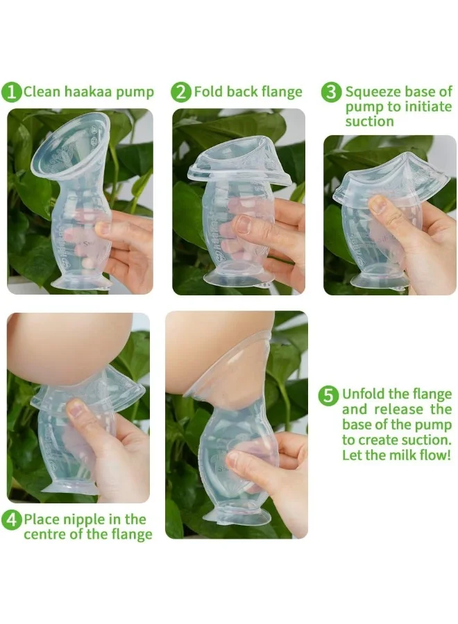 هاكا Silicone Breast Pump And Flower Stopper - White