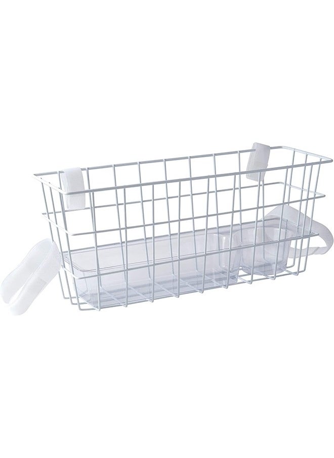 HealthSmart Walker Storage Basket with Cup Holder and Insert Tray, No Tools Needed, White, 16 x 5.5 x 7, Walker Accessories  - Image 3