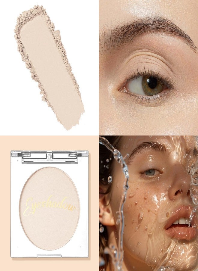 Jutqut Single Beige Matte Eyeshadow Palette, Velvet Eye Shadow Compact Powder Primer Base Makeup, Ultra-Blendable, Fine Smooth Powder, Waterproof, Long-Lasting, 18#Beige - Image 5