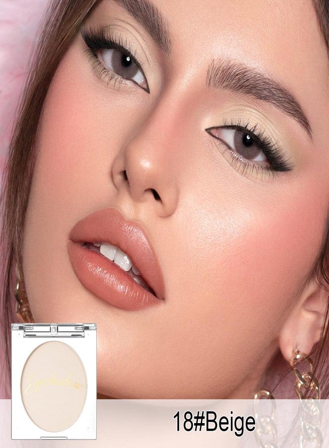 Jutqut Single Beige Matte Eyeshadow Palette, Velvet Eye Shadow Compact Powder Primer Base Makeup, Ultra-Blendable, Fine Smooth Powder, Waterproof, Long-Lasting, 18#Beige - Image 4